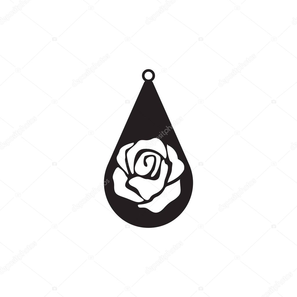 Teardrop earring icon design template vector isolated