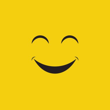 Gülen yüz ifadesi illüstrasyon vektör tasarım şablonu