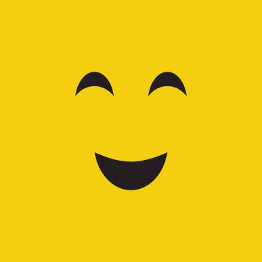 Gülen yüz ifadesi illüstrasyon vektör tasarım şablonu