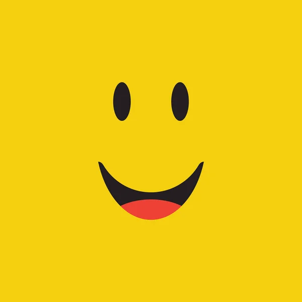 Glimlach Gezicht Expressie Illustratie Vector Ontwerp Template — Stockvector