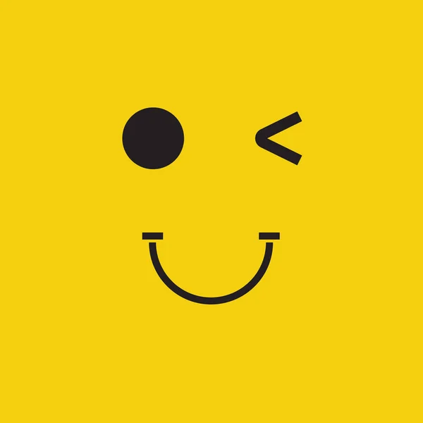 Glimlach Gezicht Expressie Illustratie Vector Ontwerp Template — Stockvector