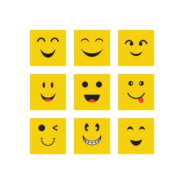 Smile Face Expression Illustration Vector Design Template — Stock Vector