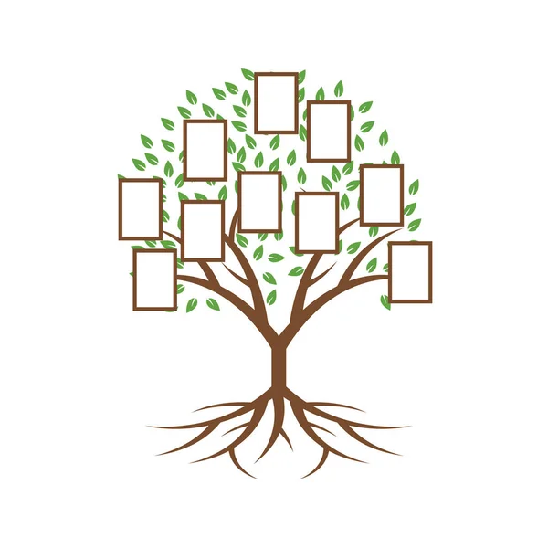 Árbol Familiar Ilustración Plantilla Diseño Vector — Archivo Imágenes Vectoriales