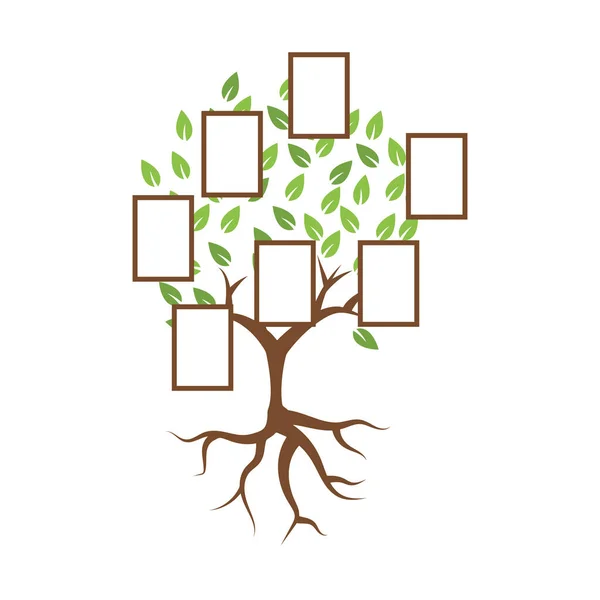 Árbol Familiar Ilustración Plantilla Diseño Vector — Vector de stock