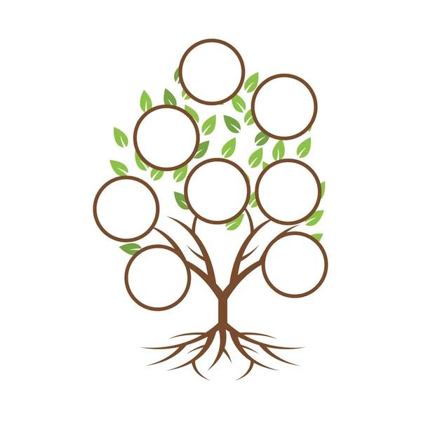 Árbol Familiar Ilustración Plantilla Diseño Vector — Vector de stock