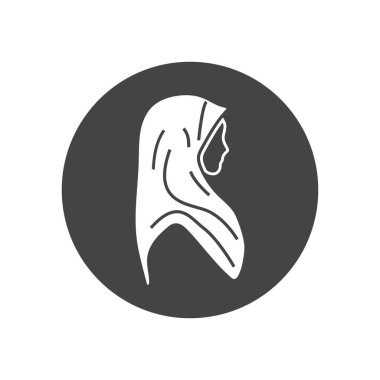 Başörtüsü simgesi grafik tasarım çizim vektörü izole edildi