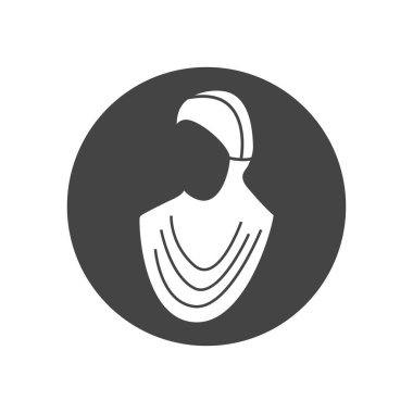 Başörtüsü simgesi grafik tasarım çizim vektörü izole edildi