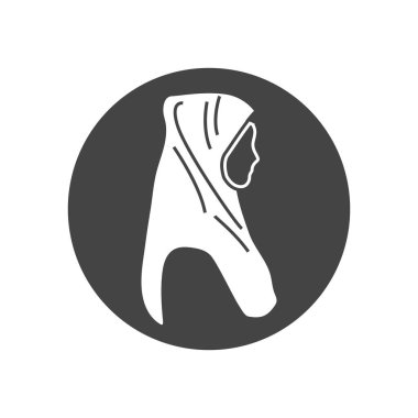 Başörtüsü simgesi grafik tasarım çizim vektörü izole edildi