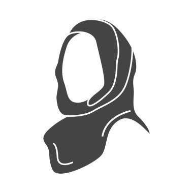 Başörtüsü simgesi grafik tasarım çizim vektörü izole edildi