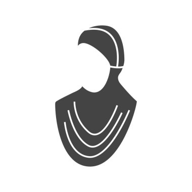 Başörtüsü simgesi grafik tasarım çizim vektörü izole edildi