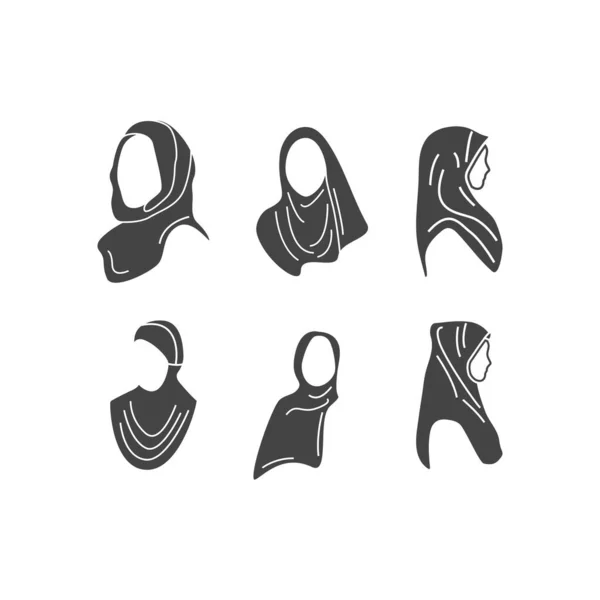 Icône Hijab Conception Graphique Illustration Vecteur Isolé — Image vectorielle