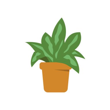 Yeşil bitki saksı vektörü izole edildi