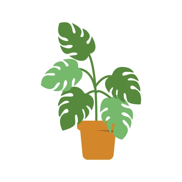 Πράσινο Φυτό Δοχείο Διάνυσμα Απομονωμένη Εικόνα — Διανυσματικό Αρχείο