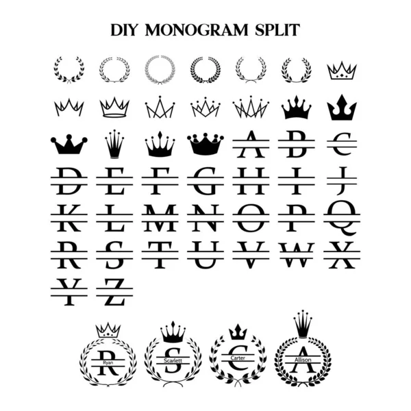 Monogram ayrıştırıcı tasarım şablonu vektörü