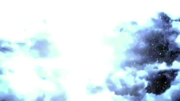 Clip Vidéo Présente Fond Ciel Orageux Lourd Une Chute Neige — Video