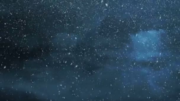 このビデオ クリップを備えて嵐暗雲と重い雪の空 — ストック動画