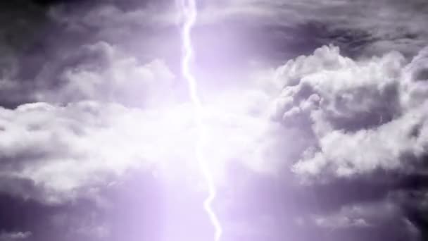 Detta Videoklipp Har Tung Lightning Storm Animation Bakgrund — Stockvideo
