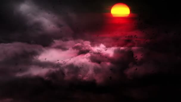Solnedgång Himmel Med Rörliga Moln Natur Bakgrund — Stockvideo