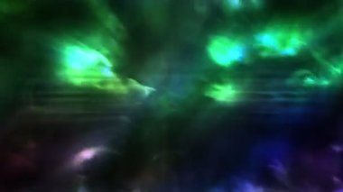 Siyah arkaplanda hareket eden renkli duman şekilleri