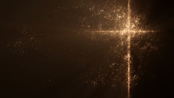 Glühender Christlicher Kreuz Hintergrund — Stockvideo