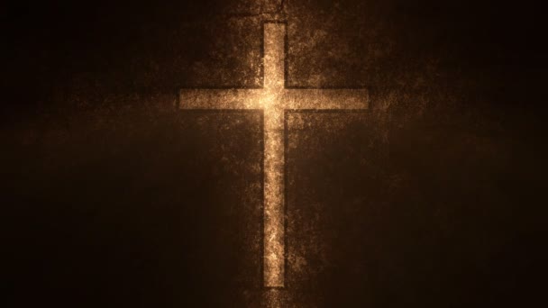 Освітлення Християнського Хреста Фон — стокове відео