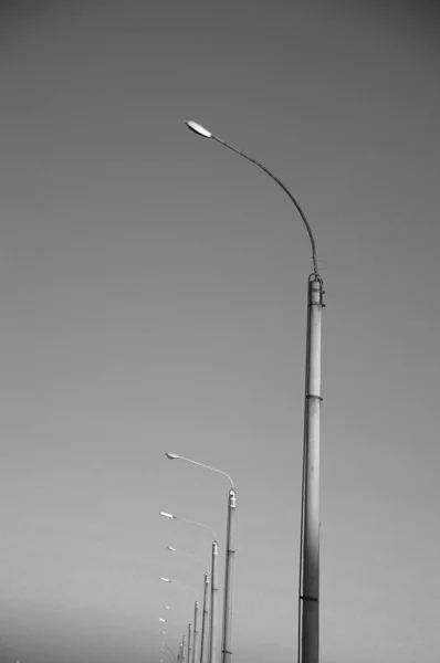 Black White Shoot Street Lights — Stock Photo, Image