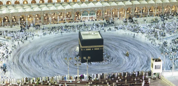 Oración Tawaf Circunvalación Los Musulmanes Alrededor Alkaaba Meca Arabia Saudita — Foto de Stock