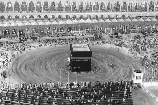 Oración Tawaf Circunvalación Los Musulmanes Alrededor Alkaaba Meca Arabia Saudita — Foto de Stock