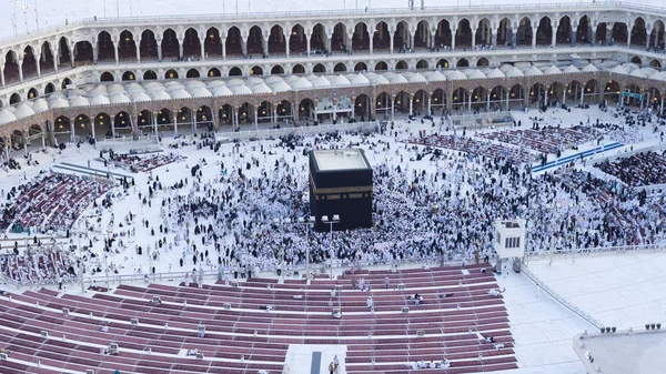 Gebed Hadj Omcirkeling Rond Alkaaba Mekka Luchtfoto — Stockfoto