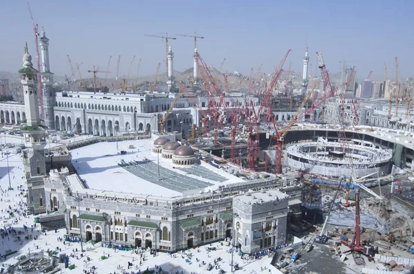 Konstrukcja Masjid Haram Okolicy Kaaba Mekce Arabia Saudyjska — Zdjęcie stockowe