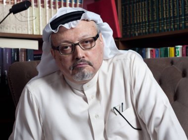 -Washington Post - Suudi gazeteci evinde Cidde, Suudi Arabistan - 13 Ocak 2016 Jamal kaşıkçı portresi