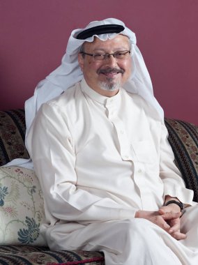 -Washington Post - Suudi gazeteci evinde Cidde, Suudi Arabistan - 13 Ocak 2016 Jamal kaşıkçı portresi