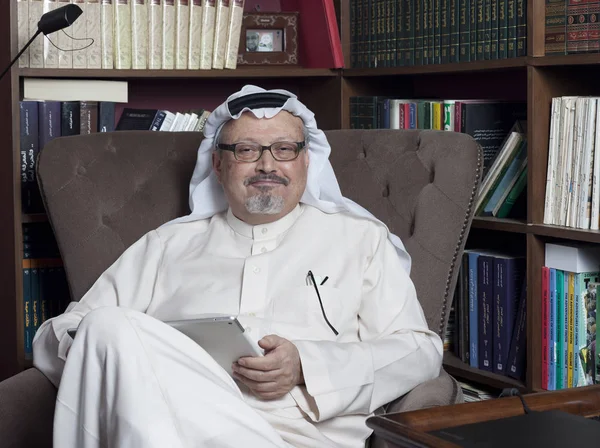 Портрет Washington Post Саудівська Журналістка Джамал Khashoggi Своєму Будинку Саудівська — стокове фото