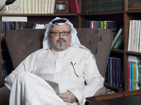 Портрет Washington Post Саудівська Журналістка Джамал Khashoggi Своєму Будинку Саудівська — стокове фото