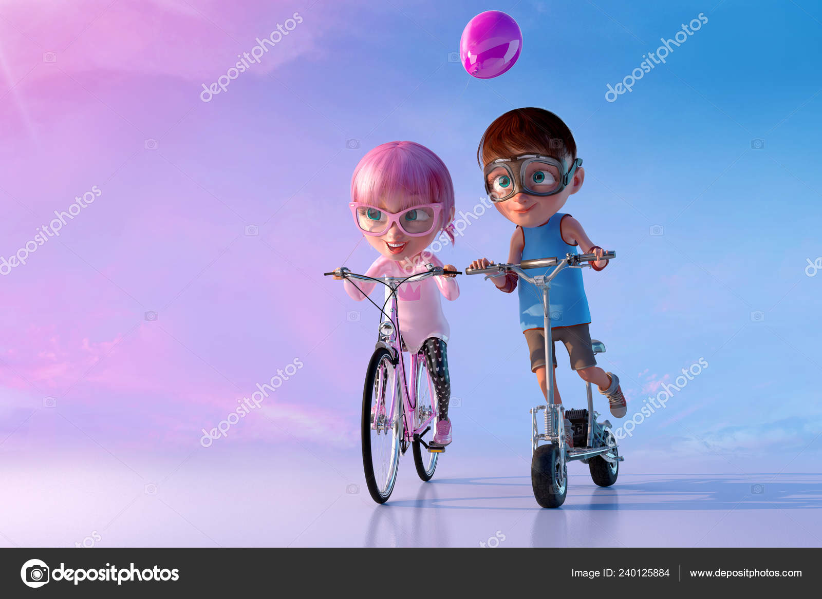 Little friends playing and having fun Cute cheerful