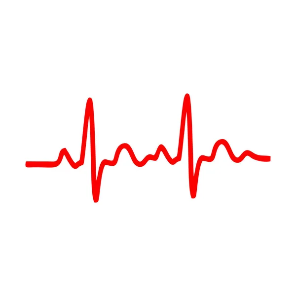 Heartbeat Linje Vektor Isolerad Vit Bakgrund — Stockfoto