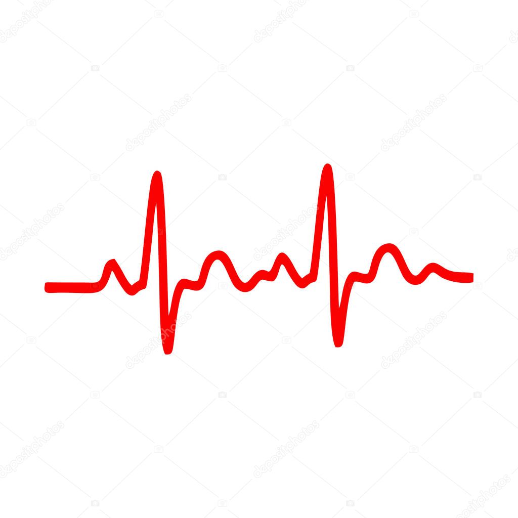 heartbeat line vector isolated on white background