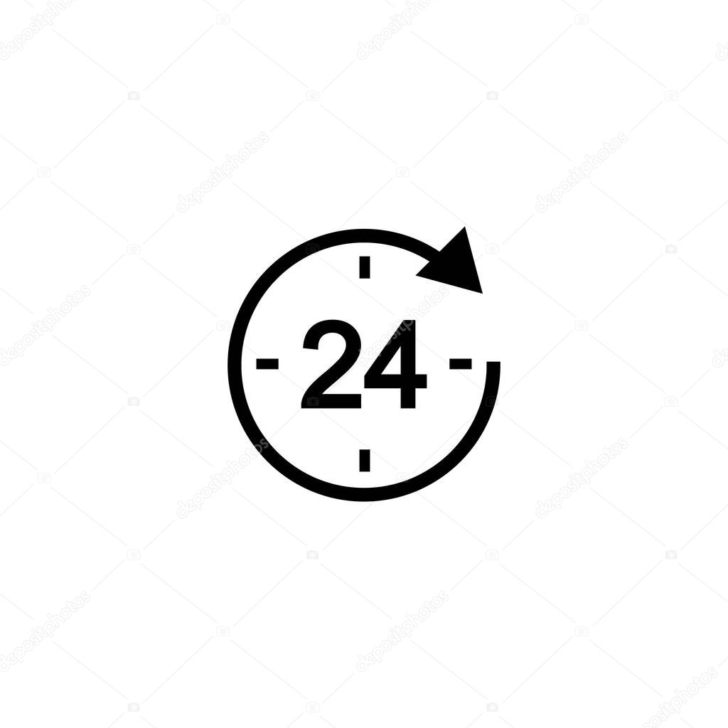  24 hour clock icon logo