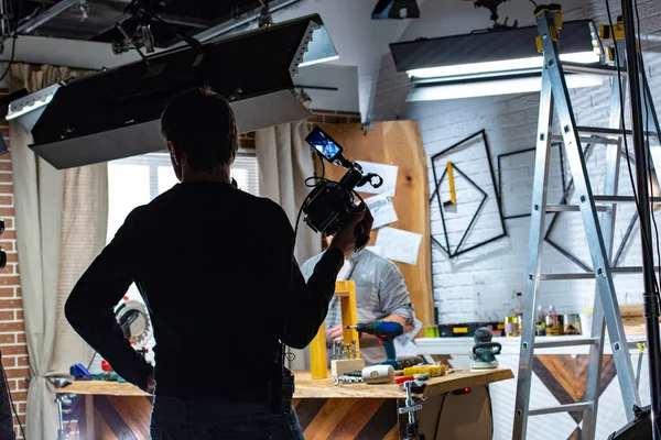 Behind the scenes of video production or video shooting — Stock Photo, Image