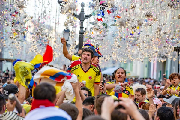 16 de junho de 2018. Copa do Mundo 2018, fãs de futebol nas ruas de M — Fotografia de Stock