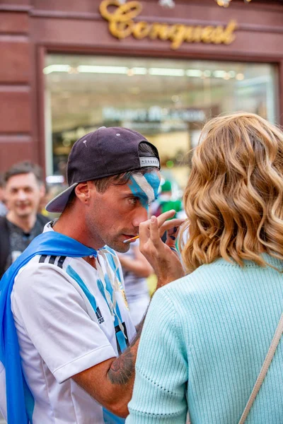 16 juin 2018. Coupe du monde 2018, les fans de football dans les rues de M — Photo