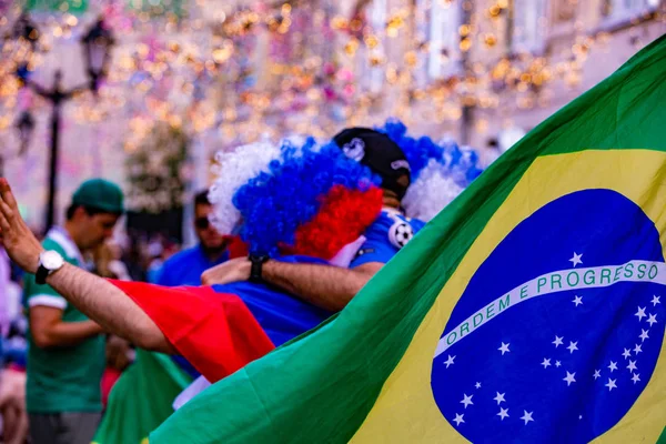 Moscú, Rusia, 20 de junio de 2018. Copa del Mundo 2018, los aficionados al fútbol en — Foto de Stock