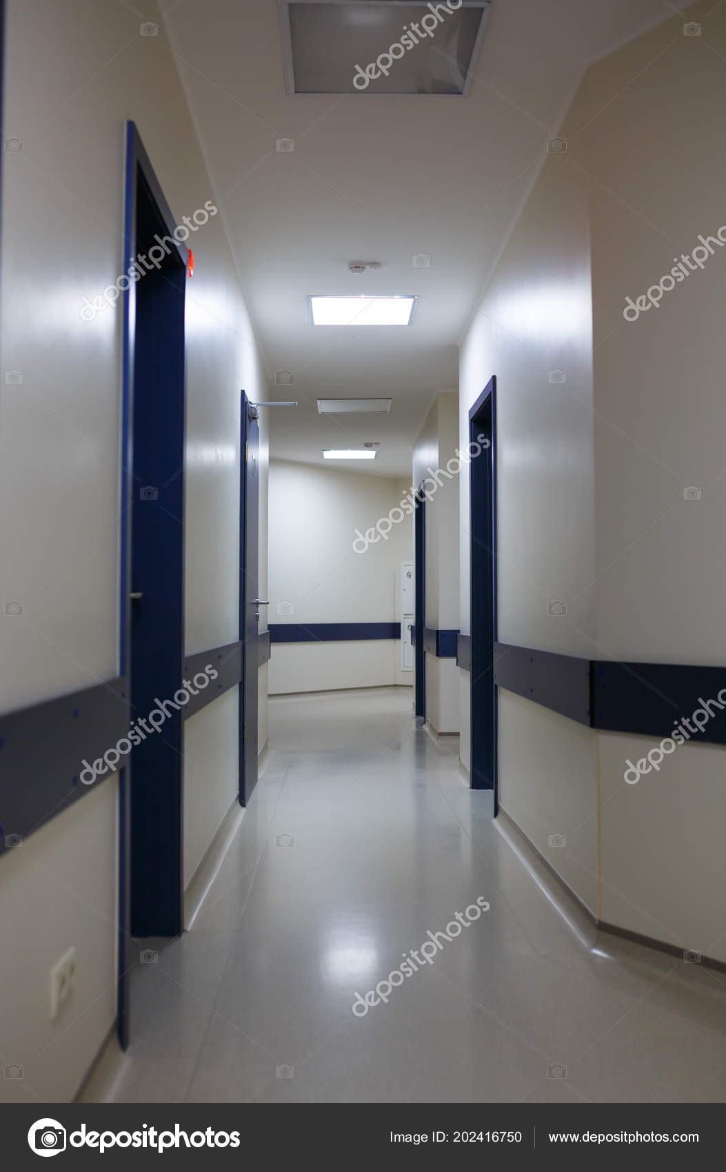 Long Corridor In Modern Hospital Stock Photo C Gerain0812