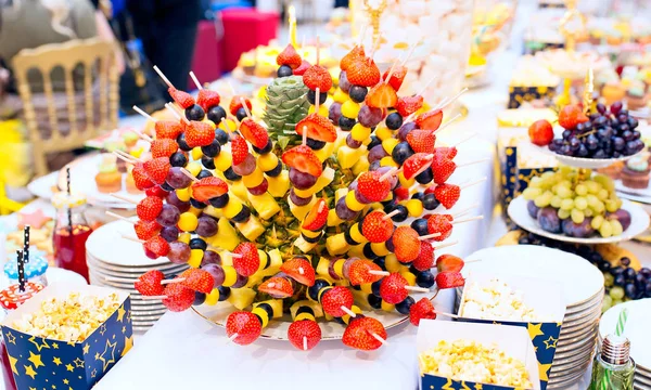 Fresh fruit on skewers