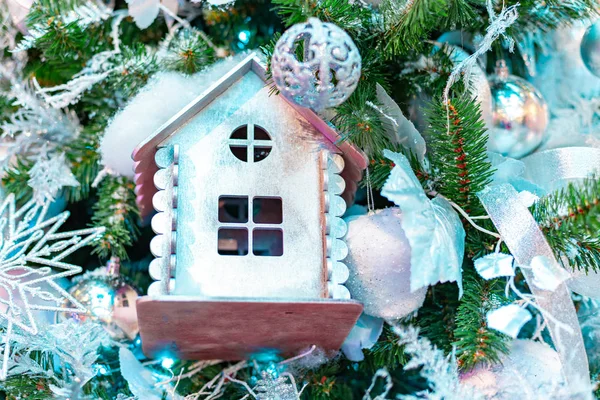 Closeup on Christmas tree decoration over festive background — Stock Photo, Image