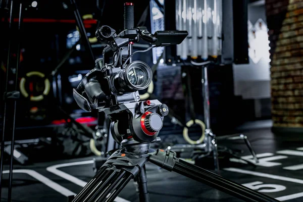 Detail of professional camera equipment, film production studio — Stock Photo, Image