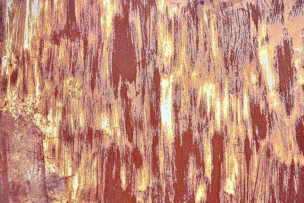 Old Distressed Brown Terracotta Copper Rusty Background with Rough Texture Multicolored Inclusions. Stained Gradient Coarse Grainy Surface. Wallpaper — Stock Photo, Image