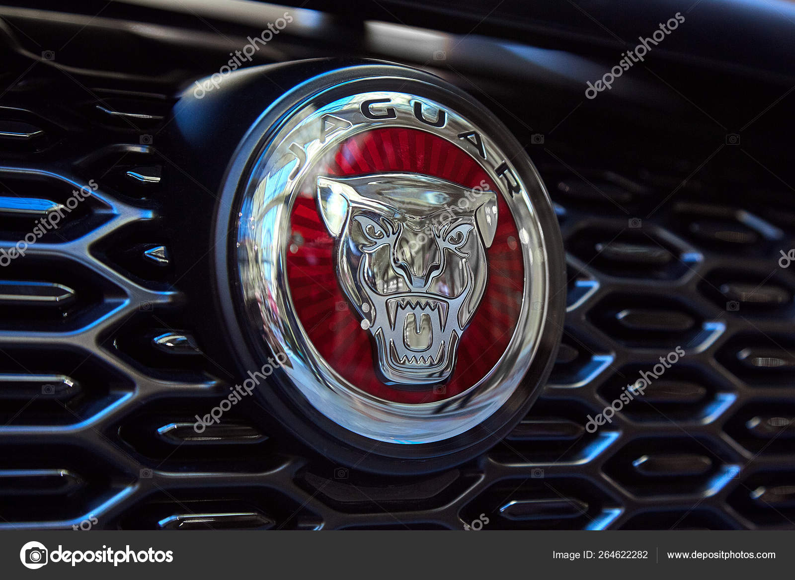Russia, Moscow, 24.04.2019. Jaguar car emblem. Stock Editorial Photo