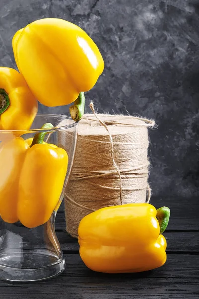 Yellow Bell Pepper, Organic Food, Healthy Food Layout and Organic Restaurant Cooking Advertising