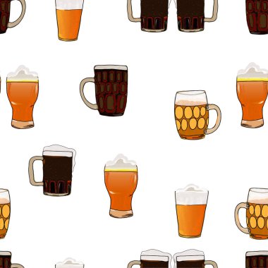 Bira illüstrasyon. Vektör desen arka plan. Bira bardağı.